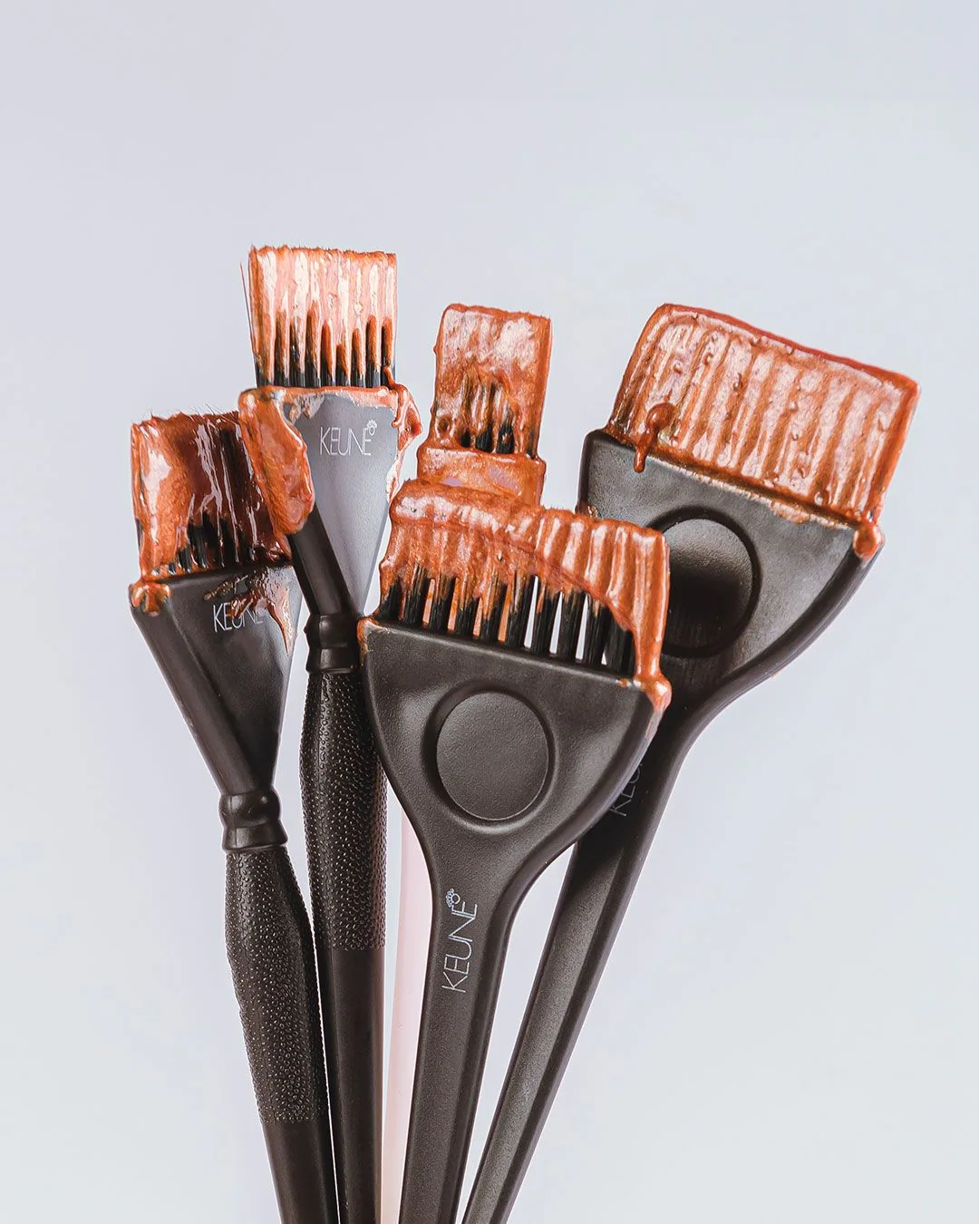 Keune professional colour brushes at OREL hair colour services, London