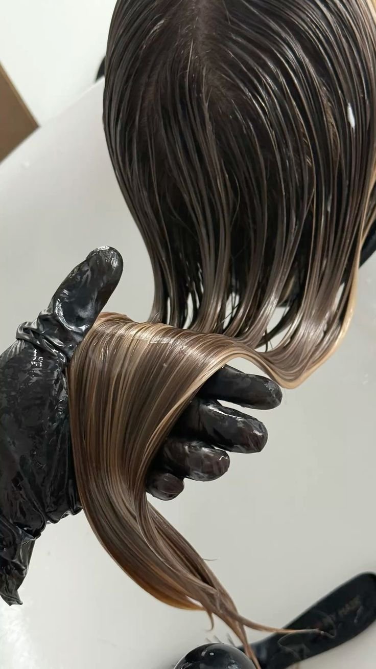 Glossy healthy hair after colour correction at OREL Hair & Beauty in Knightsbridge, London