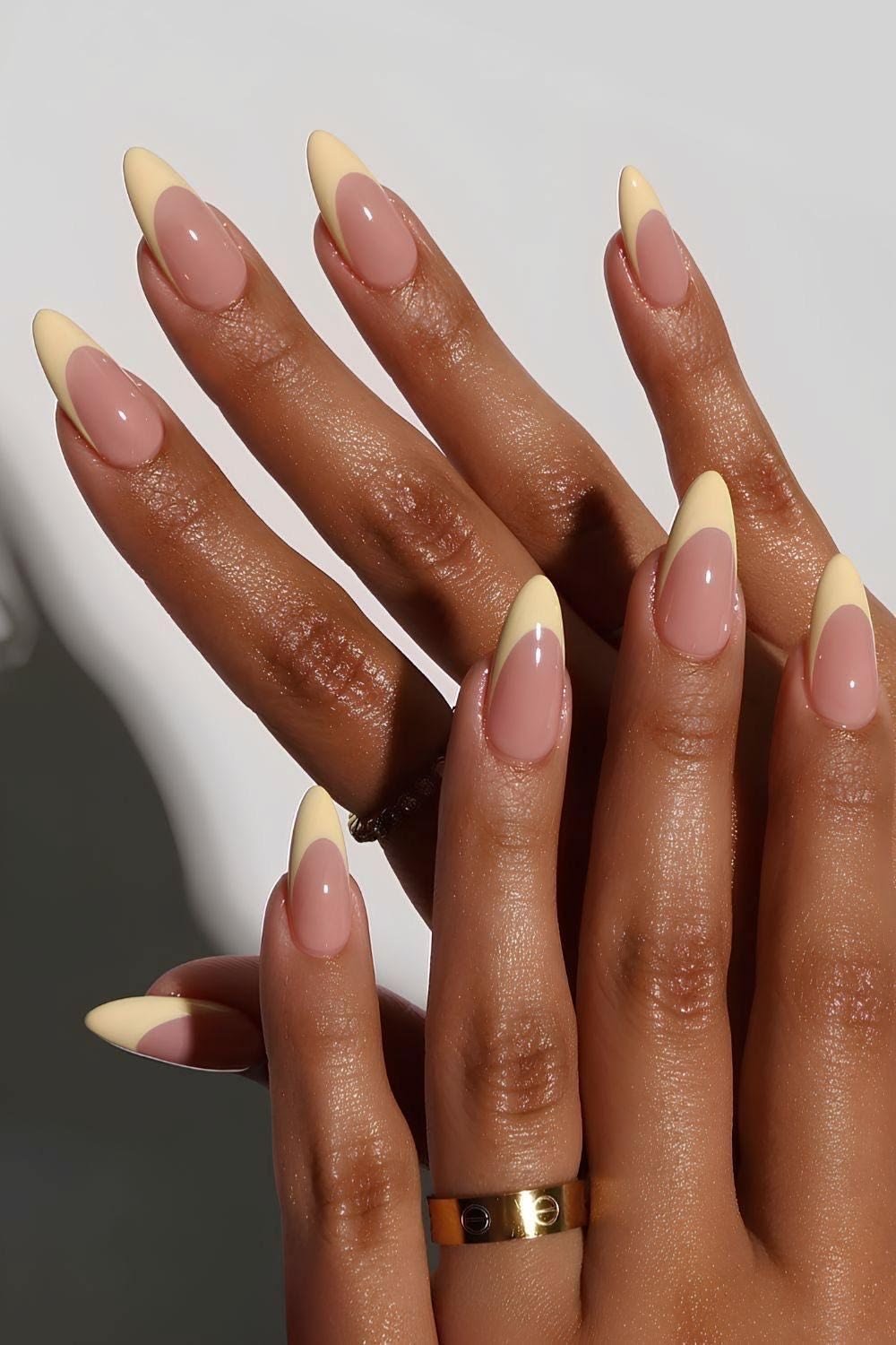 Luxury almond French manicure at OREL Hair & Beauty in Knightsbridge, London