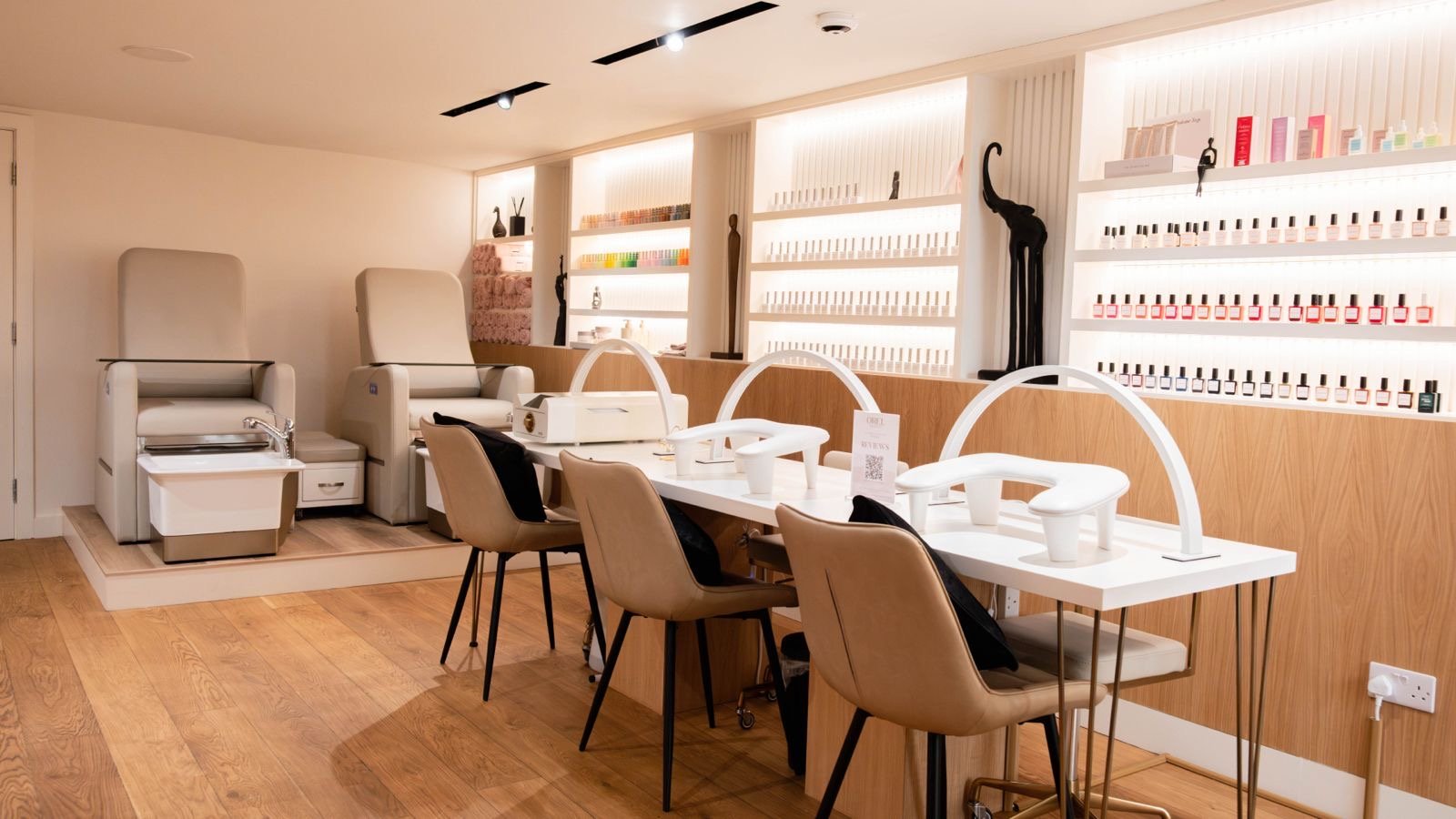 Luxury nail and pedicure lounge at OREL Hair & Beauty in Knightsbridge, London