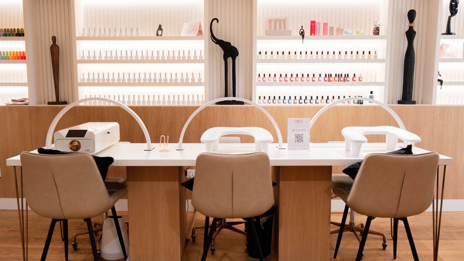 Luxury manicure station at OREL Hair & Beauty in Knightsbridge, London