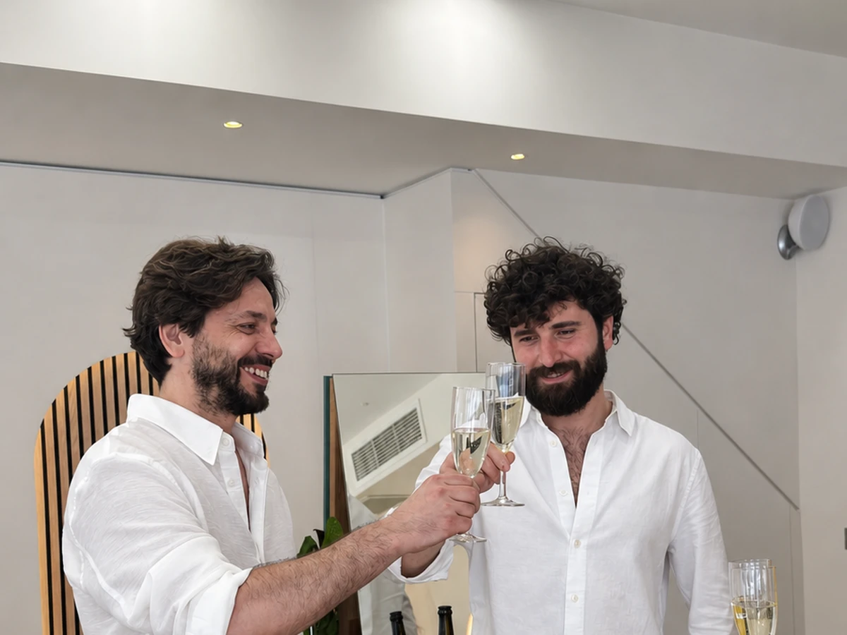 Oray Oz and Murat, founder and co-director of OREL Hair and Beauty, Knightsbridge