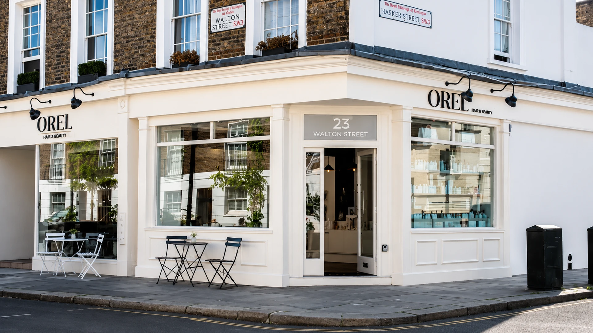 OREL Hair and Beauty storefront at 23 Walton Street, Knightsbridge