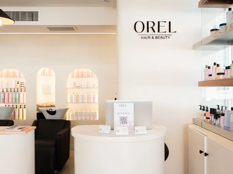The reception at OREL Hair and Beauty, Knightsbridge